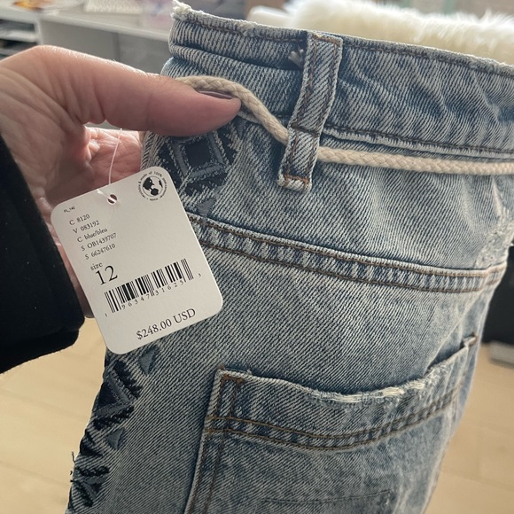 Free people patch long denim skirt. - Picture 3 of 5